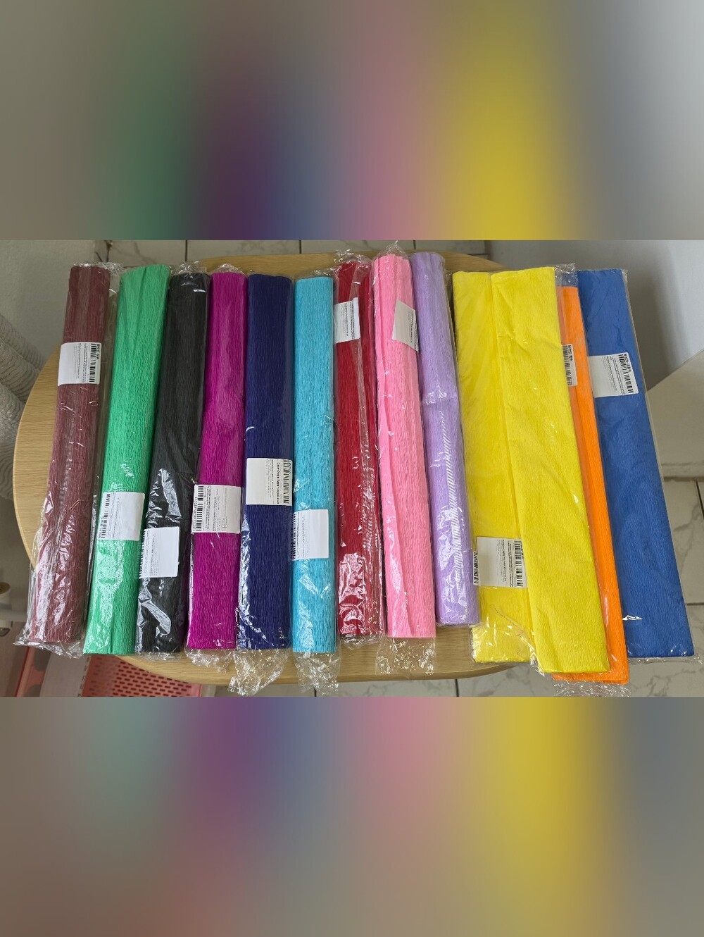 12 PCS Party Crepe Paper Roll Assorted Colors